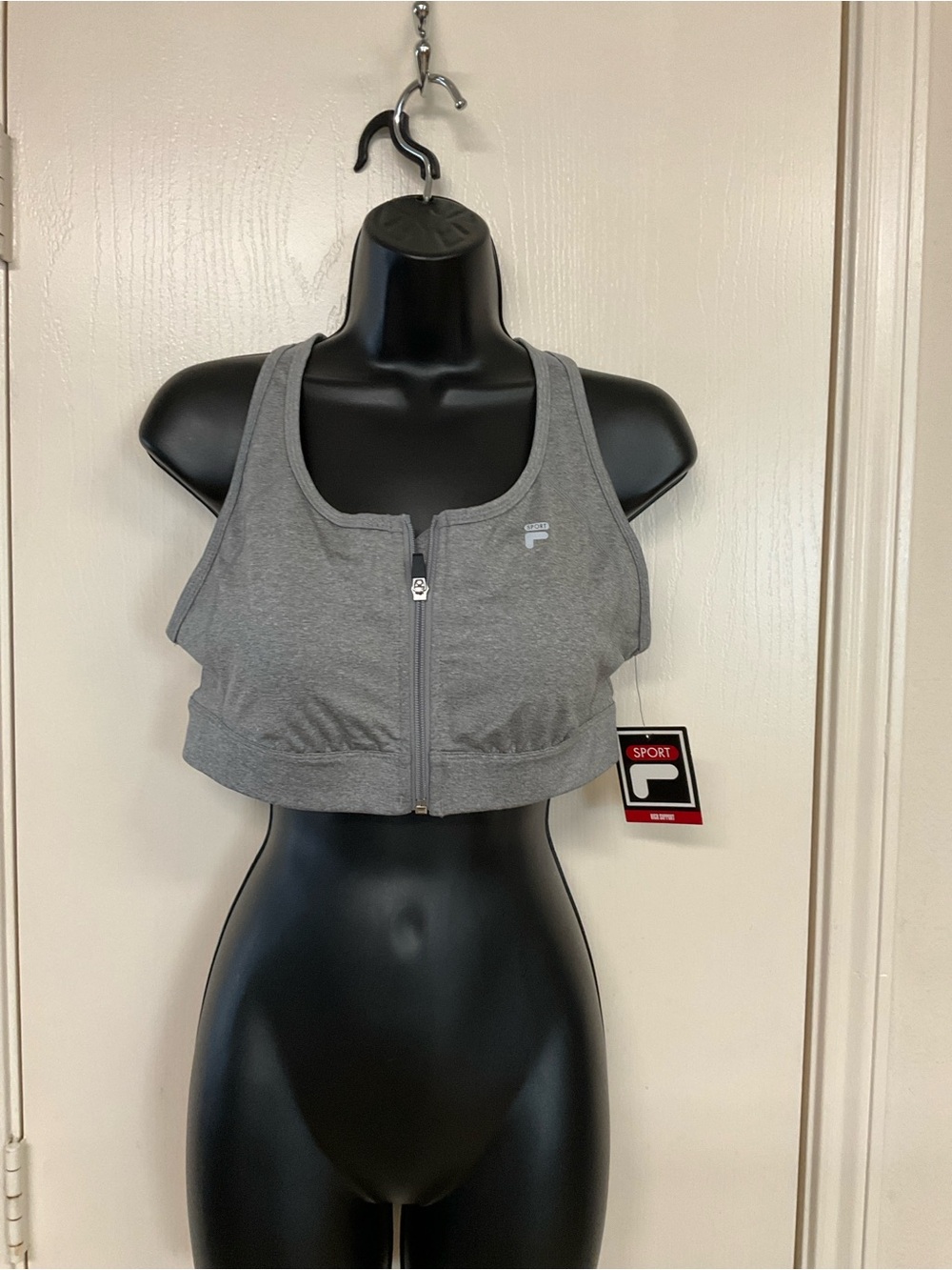 FILA Gray Zip-Front Athletic Sports Bra
